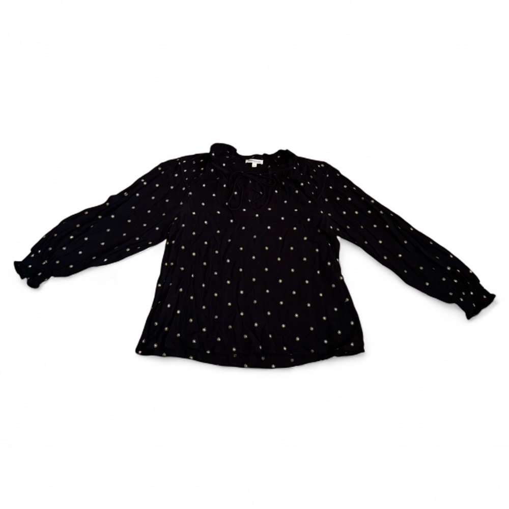 Monsoon - Black Top with Gold Accents and tie front